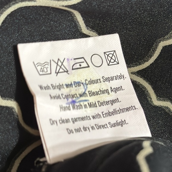 LIMELIGHT Dress‎ Long Top Shirt Sleeves Black Cream Size M Pakistani Indian - Picture 6 of 8